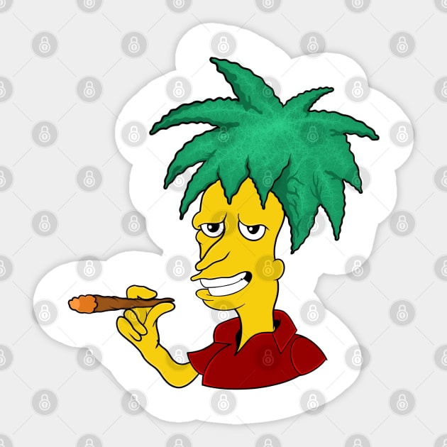 Green hair smoking Sticker by ryroxtoons